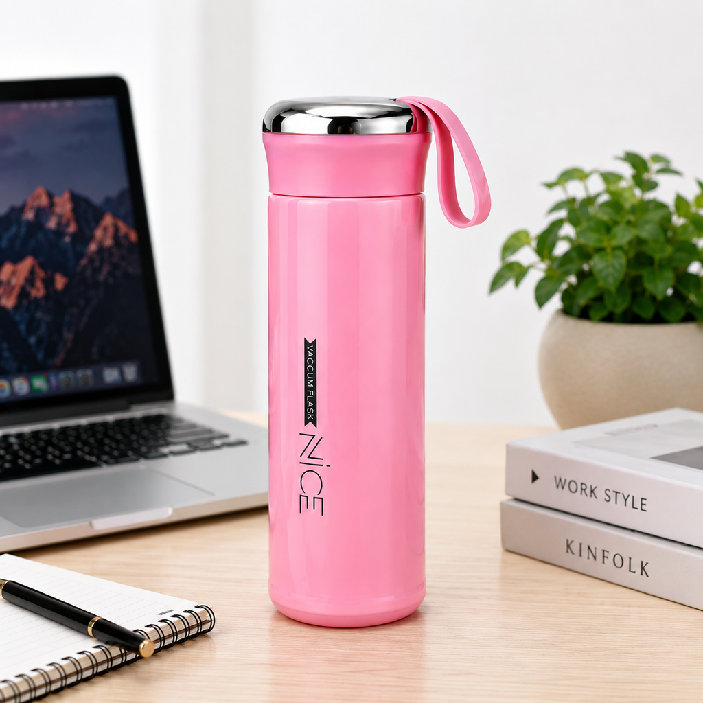 Nice 400ml glass Insulated Water Bottle with Carrying Strap