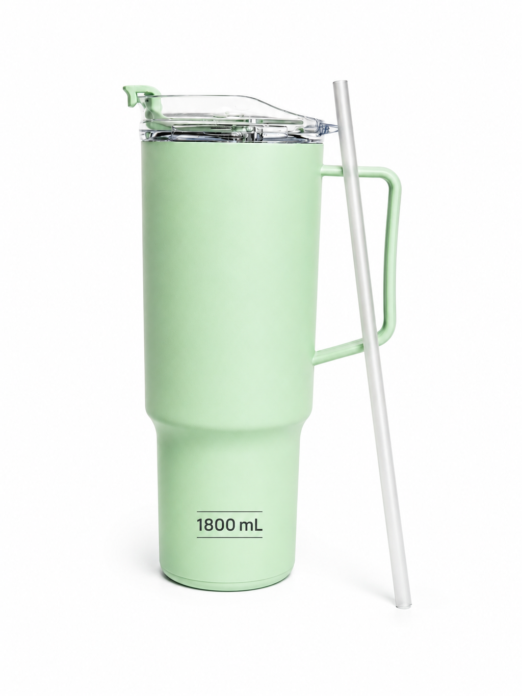 Mega 1800mL Insulated Tumbler with Handle and Straw – Double-Wall Vacuum Travel Mug