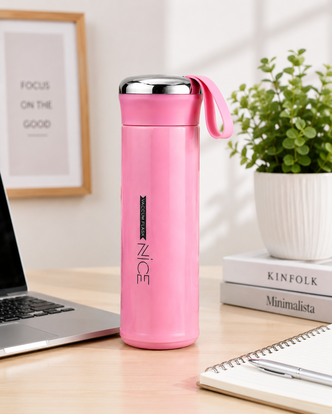 Nice 400ml glass Insulated Water Bottle with Carrying Strap