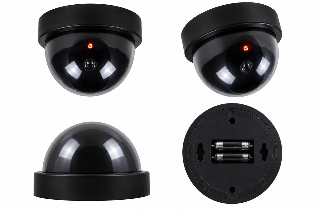 Dummy Dome CCTV Fake Security Camera with Blinking Red LED Light