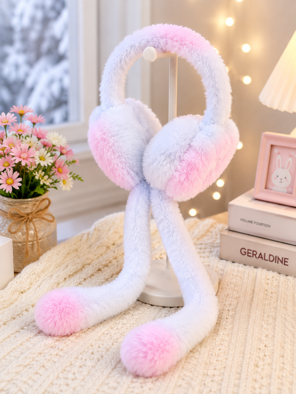 Cute Moving Ears Plush Earmuffs for Kids
