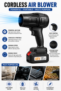 48V Max Cordless Handheld Turbo Jet Blower – High-Power Rechargeable Electric Air Duster & Car Dryer