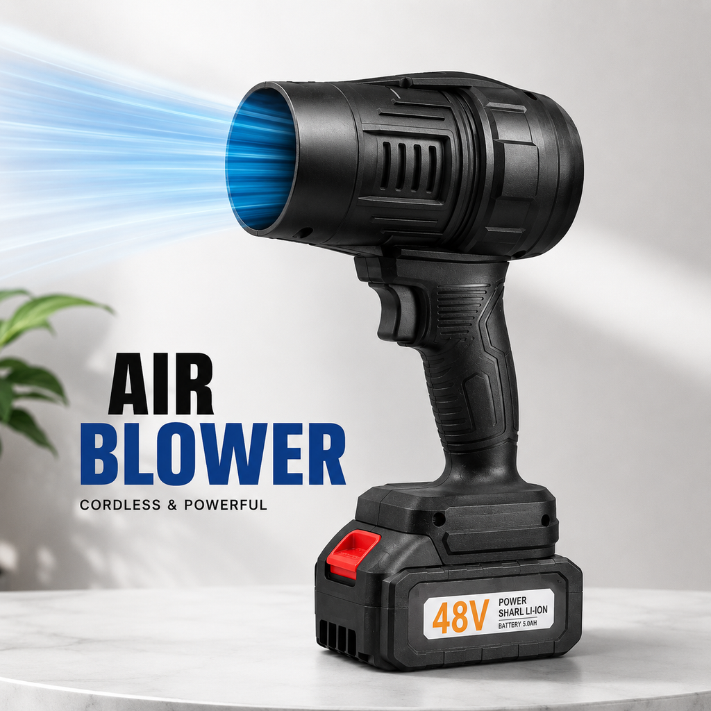 48V Max Cordless Handheld Turbo Jet Blower – High-Power Rechargeable Electric Air Duster & Car Dryer