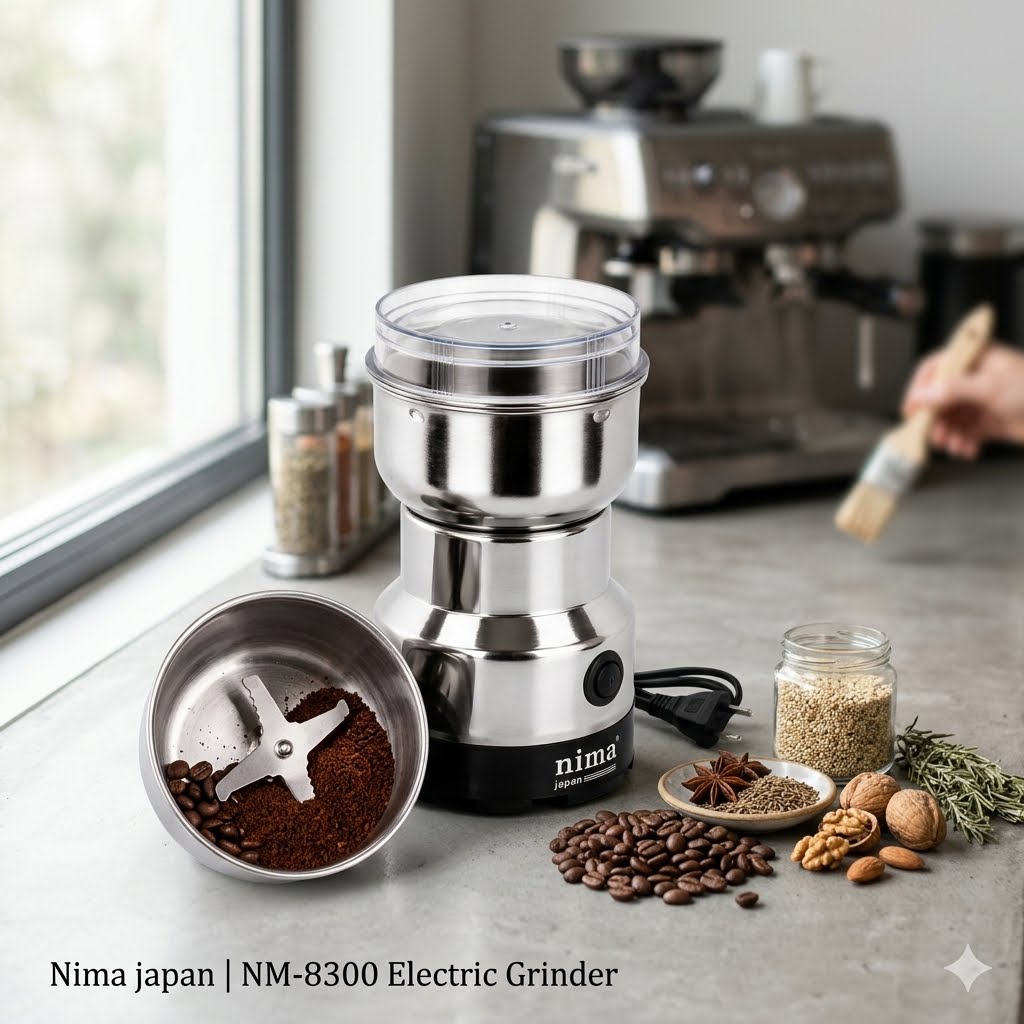 150W Electric Coffee & Spice Grinder – Stainless Steel Portable Mill for Nuts, Grains, and Seasonings